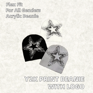 Unique <b>Design</b> Custom Y2K Printed logo Knitted Beanie <b>Cap</b> 100% Acrylic Winter Casual Street Style Flex Fit Beanie <b>Cap</b> - Product Image 6