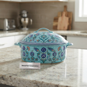 Olla térmica de acero inoxidable con aislamiento, juego de calentadores de alimentos, plato para servir con estampado, juego de vajilla de cocina, venta al por mayor para buffet - Product Image 4