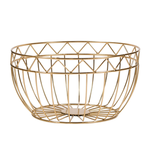 Metal Wire <b>Basket</b>, Gold Finish - Kitchen Countertop Fruit <b>Basket</b>, <b>Vegetable</b> <b>Storage</b>, Pantry Organizer, Multipurpose Wire Bowl - Product Image 3