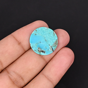 Turquesa Americana Natural de 8 Quilates, 20 mm, Forma Redonda, Piedra Preciosa Suelta - Product Image 2