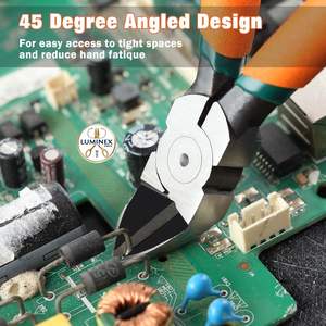 Pince coupante diagonale pour plastiques, coupe-fils coudée à 45° pour artisanat, coupe-fils latéral, cisailles - Product Image 2