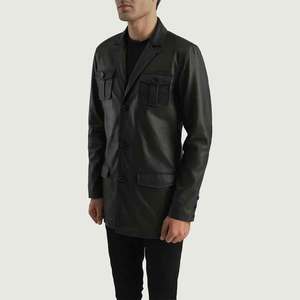 Best Quality Genuine Leather Men's Traditional <b>Jacket</b> with Stand Collar Winter Ready Tanned Leather - Product Image 3
