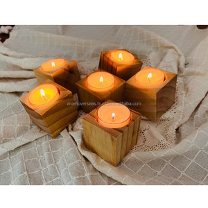 Bougeoir en bois Centres de table Supports décoratifs faits à la main pour mariages et fêtes - Product Image 3