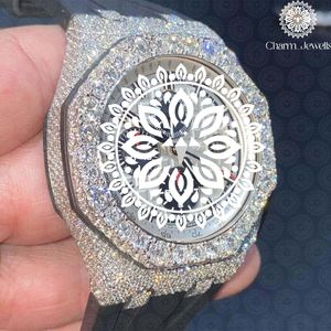 Montre de luxe Charm Jewells en acier inoxydable, boîtier carré de 40 mm, cadran analogique, cristal saphir, bracelet en caoutchouc, mouvement mécanique unisexe - Product Image 2