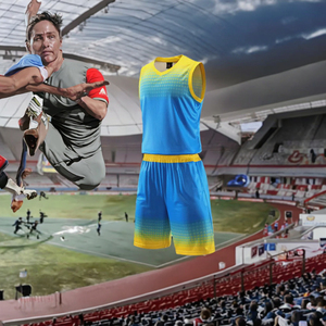 Ensembles d'uniformes de basketball sans manches 100 % polyester respirants et personnalisables, à succès, faible MOQ, vente en ligne, imprimés par transfert thermique 2 - Product Image 2