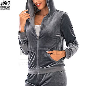 Women's Tracksuit Sweatsuit Girls 100% Cotton Velour <b>Velvet</b> Nylon Custom Windbreaker Tracksuit Sets Tracksuits Set For Women - Product Image 4