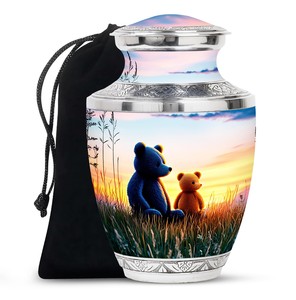 โกศใส่เถ้ากระดูกรูปหมีเท็ดดี้ ขนาด 6 นิ้ว เป็นมิตรกับสิ่งแวดล้อม ทนทาน ความจุ 220 คิวบิกอินช์ สำหรับฝังศพและจัดงานไว้อาลัย - Product Image 1