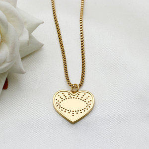 Collier Pendentif Cœur Œil Turc en Argent Sterling 925 Plaqué Or avec Émail Bleu et Zircon, Bijou Charmant pour Femme, Idéal Cadeau - Vente en Gros - Product Image 2