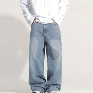 Pantalones vaqueros holgados transpirables de estilo único para hombre, venta en línea, lavados, personalizados con tu propio diseño. - Product Image 1