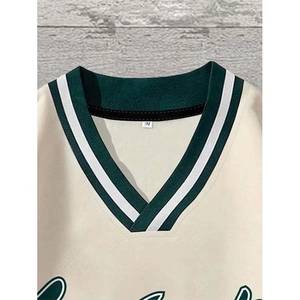 Mens Varsity <b>Sweatshirt</b> Oversized Pullover Streetwear Long Sleeve Athletic Jersey Style Casual Fashion Top Wear Everyday Style - Product Image 4