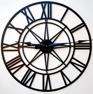 Metal <b>Wall</b> <b>Clock</b> Minimalist Design Silent Quartz Analog 60cm <b>Oversized</b> Industrial Style Living Room <b>Clock</b> Roman Numbers - Product Image 6
