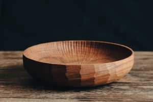 Cuenco de Madera Bordado con Flores, Estilo Vintage, Encanto Rústico, Plato para Servir, para Decoración del Hogar y Comedor - Product Image 2