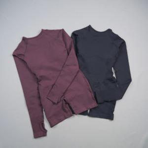 Ensemble de yoga 2 pièces bordeaux froncé sans manches, col halter et col rond, avec volants, taille mi-haute, sans couture, respirant, en Spandex uni, tenue de sport - Product Image 5