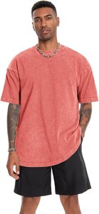 T-shirt surdimensionné délavé à l'acide pour homme, en coton premium, style streetwear décontracté, vente en gros - Product Image 5