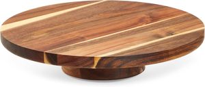 Base Redonda para Pastel de Madera de Acacia, Plato de Madera para Servir Postres, Plato de Exhibición para Mesa de Postres en Bodas y Fiestas - Product Image 3