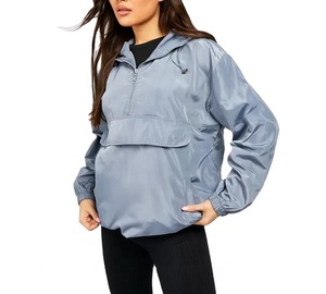 Custom Gym Wear Zipper Pullover Jogging Windbreaker <b>Jacket</b> <b>Women</b> Mesh Lining Windbreaker <b>Jacket</b> For <b>Women</b> - Product Image 3
