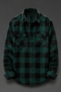 Chemise en flanelle à carreaux à manches longues pour homme de haute qualité, coupe classique, décontractée, en coton, boutonnée - Product Image 5