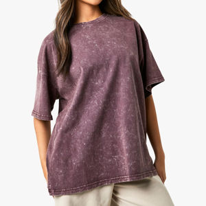 Camiseta Casual Oversize Personalizada para Mujer, Estilo Urbano, de Alta Calidad, 100% Algodón Jersey, Logotipo Bordado, Diseño Liso, Tallas Grandes - Product Image 2