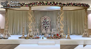 Mandap Dorado de Estilo Indio del Sur para Bodas, Personalizado, Tradicional, Estilo Maharaja, de Fibra de Vidrio Ligera, Fabricación Profesional - Product Image 6