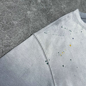 เสื้อยืดคอกลมทรงโอเวอร์ไซส์คุณภาพสูงสำหรับผู้ชาย ผ้าฝ้าย 100% เนื้อหนา ทรงบ็อกซี่ ราคาถูก รับผลิตแบบ OEM - Product Image 5