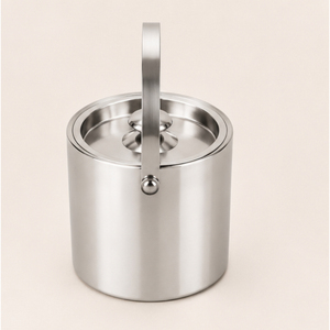 Seau à glace isotherme en acier inoxydable à double paroi avec couvercle et poignée, seau à vin portable pour les bars, les fêtes et l'hôtellerie - Product Image 3