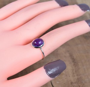 Anillo Minimalista de Plata de Ley 925 con Amatista Morada Ovalada en Bisel, Estilo Clásico, para Fiestas, Unisex, Proveedores de Joyería al por Mayor - Product Image 5