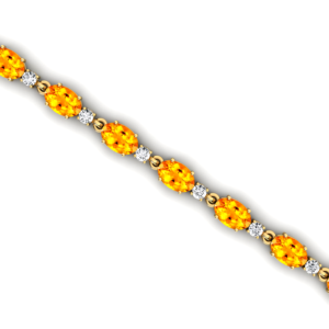 14k <b>Solid</b> <b>Gold</b> Natural Yellow Citrine With Diamond Tennis Bracelet Latest Trendy 2026 Handmade Tennis Bracelet Valentine's Gift - Product Image 5