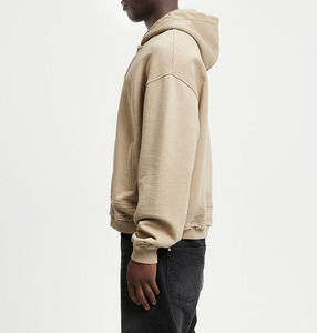 Best Quality Winter Vintage Style Men <b>Zip</b> Hoodie Relaxed Oversized Fit <b>Hooded</b> Jacket Plain Dyed Eco-Friendly Streetwear - Product Image 4