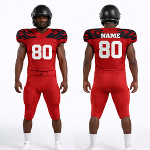 Custom American Football Uniform Black Silver Jersey & Pants Set Sublimated Breathable Team Sportswear Elite Design - Product Image 2