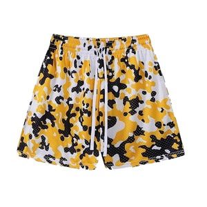 Nouveau design – Short de sport en maille unie pour homme, personnalisable avec nom d'équipe, style vintage, séchage rapide, respirant, éco-responsable, taille élastique - Product Image 1