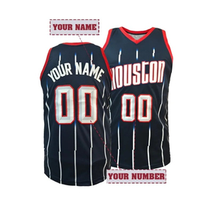 Camiseta de Baloncesto Personalizada de Houston, Roja, Sin Mangas, Sublimada, Unisex, de Secado Rápido, de Poliéster, para Equipos Adultos - Product Image 2