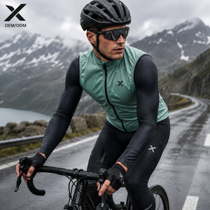 Maillot de cyclisme pour homme X Sports City, gilets à manches longues, respirant, en spandex et polyester, veste aérodynamique avec logo frontal pour la course sur route et le triathlon - Product Image 3