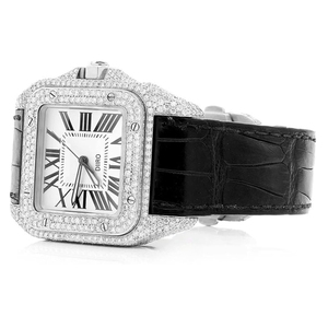 OEM ODM Luxury Mechanical Watch for Men Stainless Steel <b>Square</b> Dial High Quality Analog Dial Moissanite Watch - Product Image 2