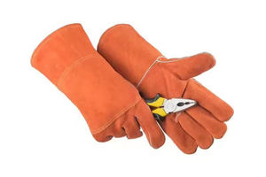 Gants de soudage en cuir robustes pour travaux lourds, résistants à la chaleur et au feu, avec renforts sur la paume, gants de soudeur, gants de sécurité pour le travail industriel - Product Image 4