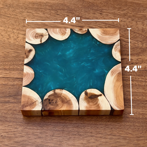 Sous-verres en noyer avec résine époxy effet rivière |   Finition de scellement pour bois bleu cobalt, noyer et bois naturel, pour une résistance à l'eau, un nettoyage facile et une protection anti-taches - Product Image 4