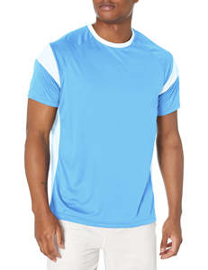 T-shirt de sport pour homme à séchage rapide, respirant, en coton/polyester, avec logo frontal, haute qualité, coupe ajustée, idéal pour la course et la gym - Product Image 3