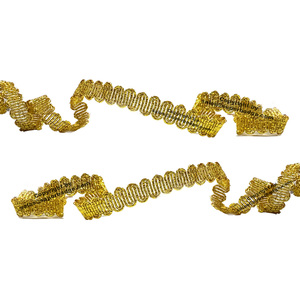 Solid Gold Metallic <b>Braided</b> Gimp Trim 2 To 2 7/8 Inch Width Elastic Fancy Lace For Dress Decorations - Product Image 5