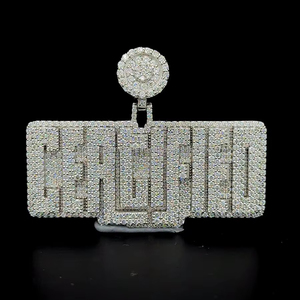 Pendentif Boucle de Ceinture Iced Out en Argent 925 avec Diamant Moissanite, Collier Pendentif de Luxe pour Homme - Product Image 1