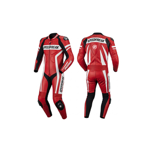 ชุดแข่งรถมอเตอร์ไซค์ Speedfreak สีแดงดำ หนังแท้ แขนยาว กันน้ำ สำหรับผู้ชาย ใส่ได้ทุกฤดู - Product Image 3