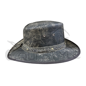 Sombrero de Cuero Desgastado Plegable para Mujer, Acabado en Dos Tonos, Banda Trenzada, Ala Ancha, Sombrero de Vaquera para Primavera/Verano - Product Image 2