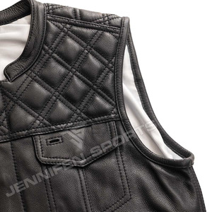 Nouveau Gilet Décontracté pour Homme en Cuir Véritable Diamanté 100% Cuir de Vachette, Meilleur Design pour Moto - Product Image 2