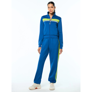Women Full <b>Zip</b> Stand Collar Breathable Eco-Friendly Streetwear Tracksuit Wide Leg <b>Trousers</b> Elastic Waist <b>Side</b> Pockets Wholesale - Product Image 1