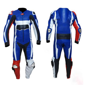 Traje de Motociclismo de Cuero Unisex Personalizado, Resistente al Viento, en Blanco y Negro, para Carreras Rápidas - Product Image 3