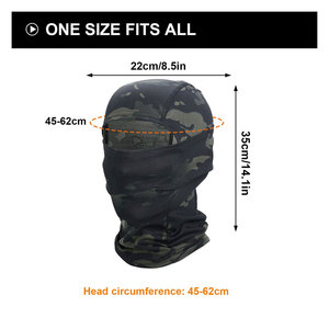 Masque facial intégral tactique pour hommes, cagoule, masque facial souple, couvre-visage respirant, protection extérieure, coupe-vent, anti-poussière - Product Image 2