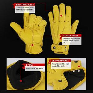 Nouveauté 2022, gants de moto de course, entièrement en cuir PU, chauds, compatibles avec les écrans tactiles, unisexes - Product Image 5