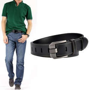 Cinturón de Vestir Casual Ecológico Vintage para Hombre, Ajustable, con Hebilla de Piel de Vaca - Product Image 1