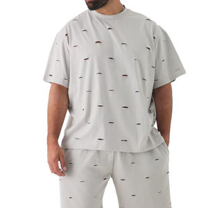 Nouveau T-shirt Vintage Ample en Coton Lourd 250 g/m² pour Homme, Impression Personnalisée du Logo, Style Rétro et Vieilli, Coupe Oversize - Product Image 1