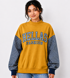 Premium Women's Mock Neck Pullover Lightweight Cotton Fleece Windproof Quick Dry <b>Drop</b>-shoulder Long Sleeves Ribbed Cuffs OEM - Product Image 1