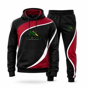 Conjunto Deportivo Personalizado por Sublimación, Sudadera con Capucha y Pantalones Deportivos para Hombre, Uniforme de Equipo - Product Image 1