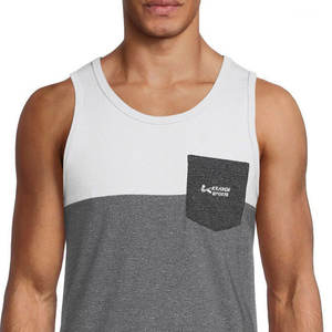 Camiseta sin mangas para hombre, 100% transpirable y de secado rápido, con bolsillo personalizado y estampado. - Product Image 6